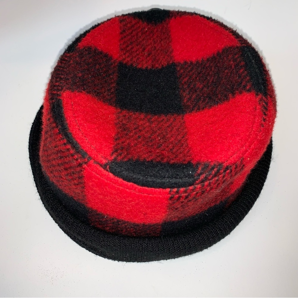 Vintage Red Buffalo Fleece Ski Hat USA Medium - Picture 3 of 5